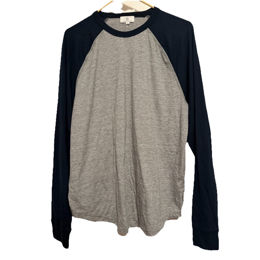 Men's NWT Adriano Goldschmied‎ Gray and Navy Long Sleeve Tshirt Size Medium